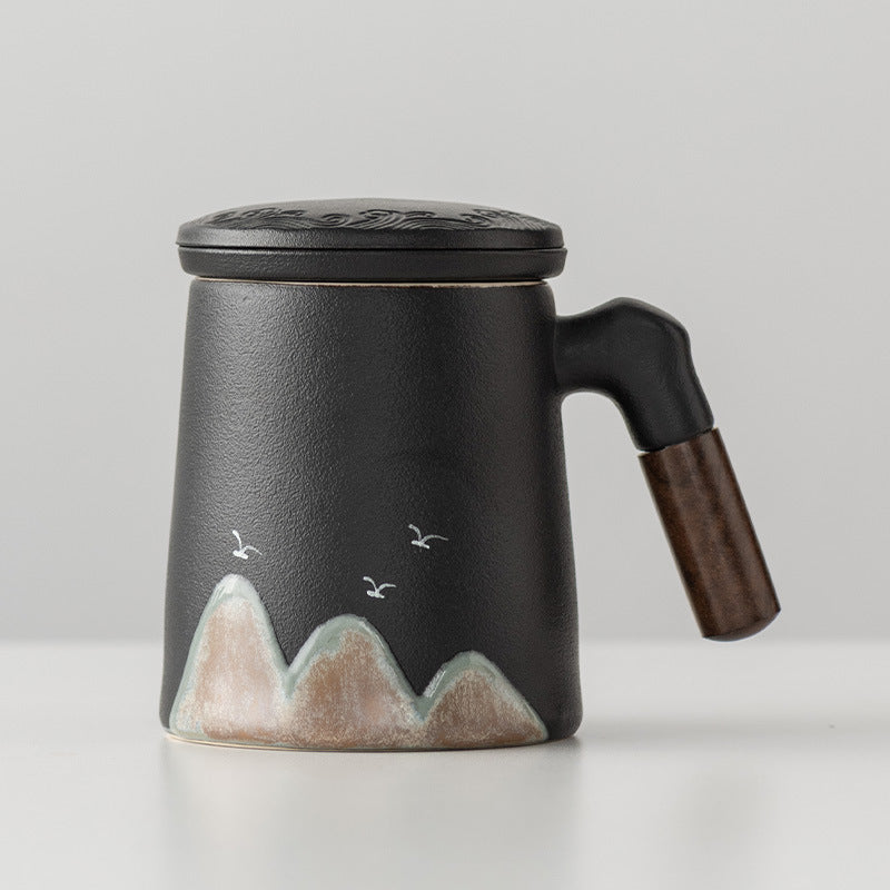 Thousands of Miles of China Ceramic Filter Liner Water Cup China-Chic Office Cup Gift Box Business Enterprise Mug with Cover Gift