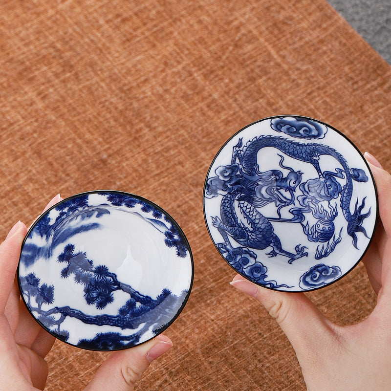 Blue and white hat cup ceramic kung fu small teacup office household single cup master cup tea cup tea set tea cup tea bowl