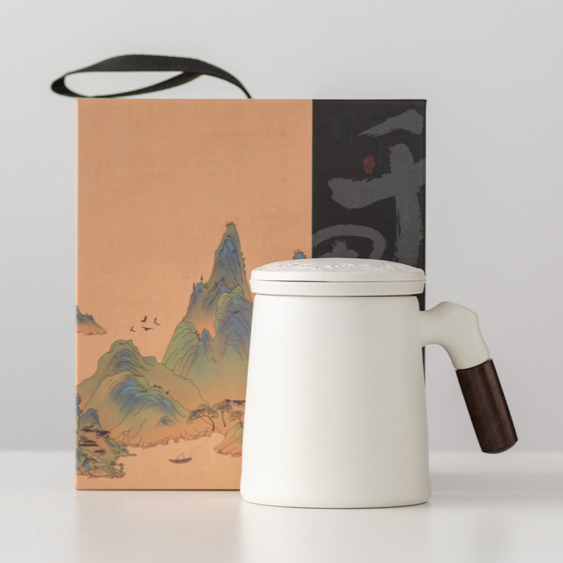 Thousands of Miles of China Ceramic Filter Liner Water Cup China-Chic Office Cup Gift Box Business Enterprise Mug with Cover Gift