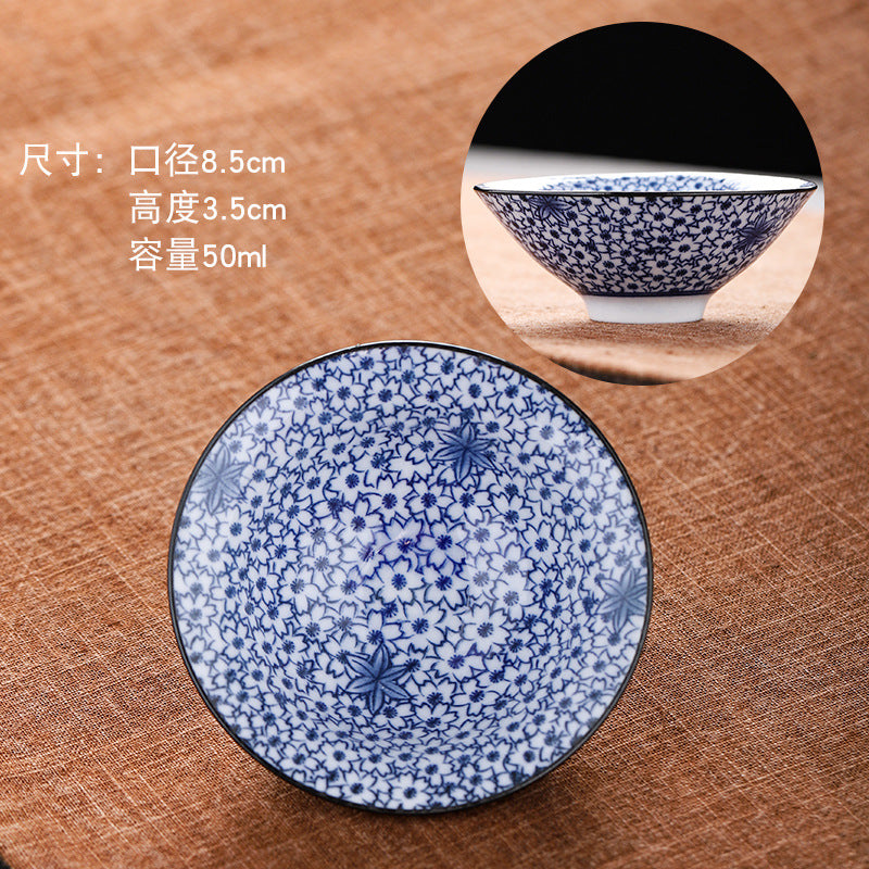 Blue and white hat cup ceramic kung fu small teacup office household single cup master cup tea cup tea set tea cup tea bowl