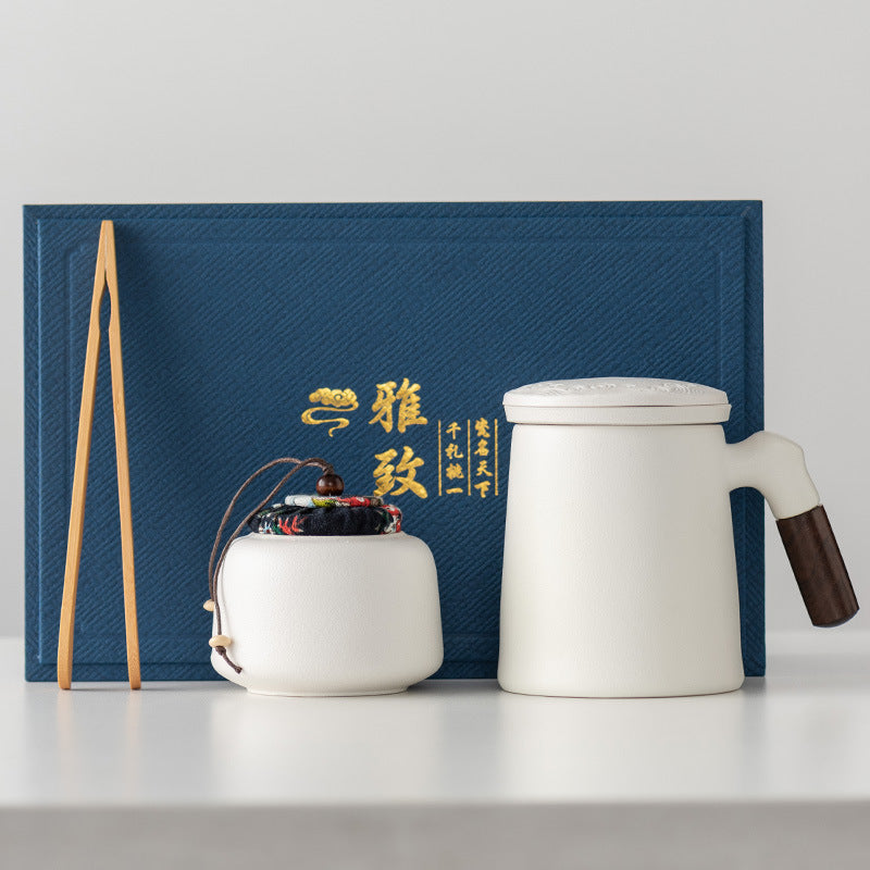 Thousands of Miles of China Ceramic Filter Liner Water Cup China-Chic Office Cup Gift Box Business Enterprise Mug with Cover Gift