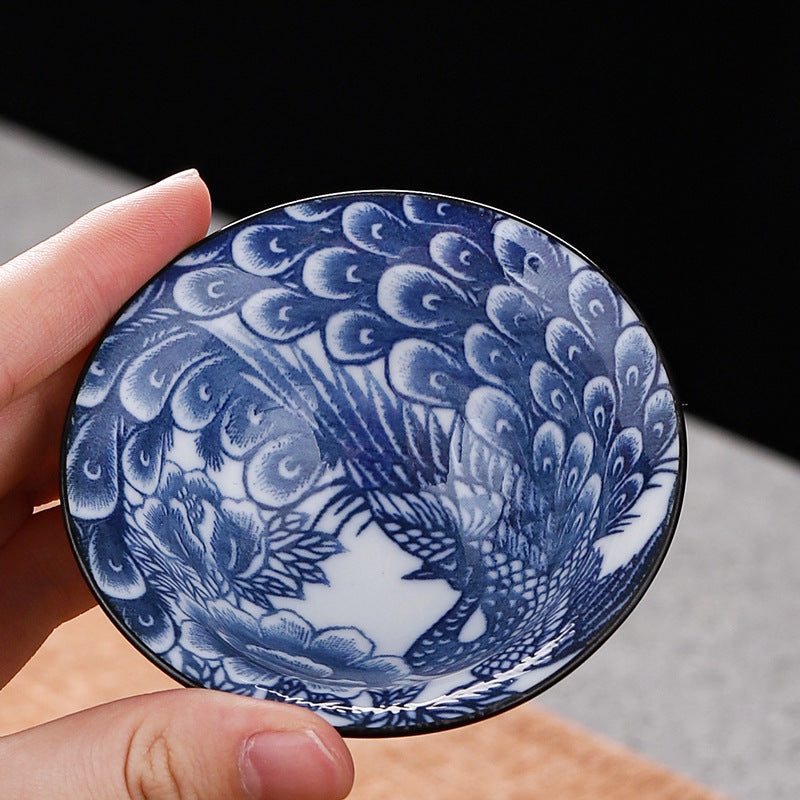 Blue and white hat cup ceramic kung fu small teacup office household single cup master cup tea cup tea set tea cup tea bowl