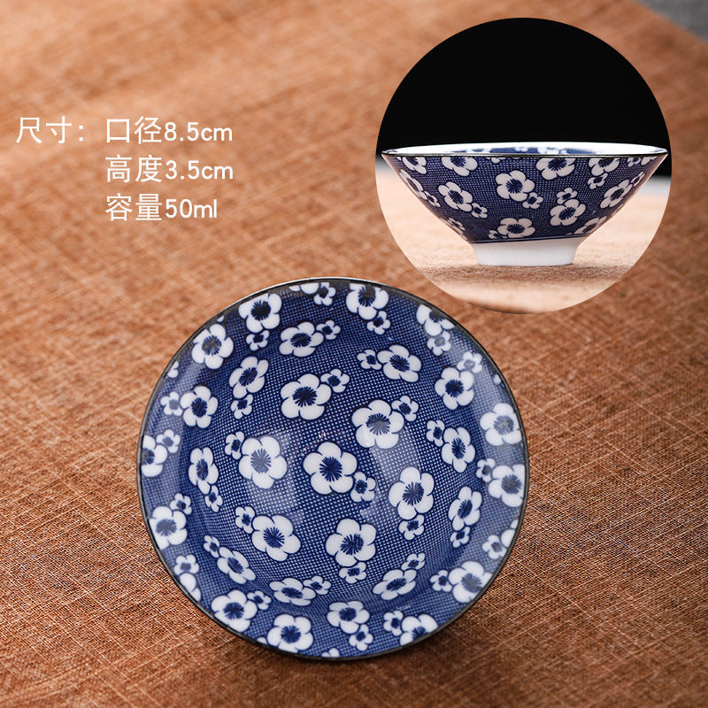 Blue and white hat cup ceramic kung fu small teacup office household single cup master cup tea cup tea set tea cup tea bowl