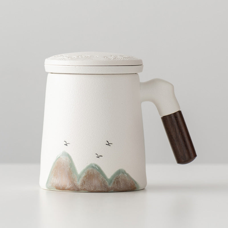 Thousands of Miles of China Ceramic Filter Liner Water Cup China-Chic Office Cup Gift Box Business Enterprise Mug with Cover Gift
