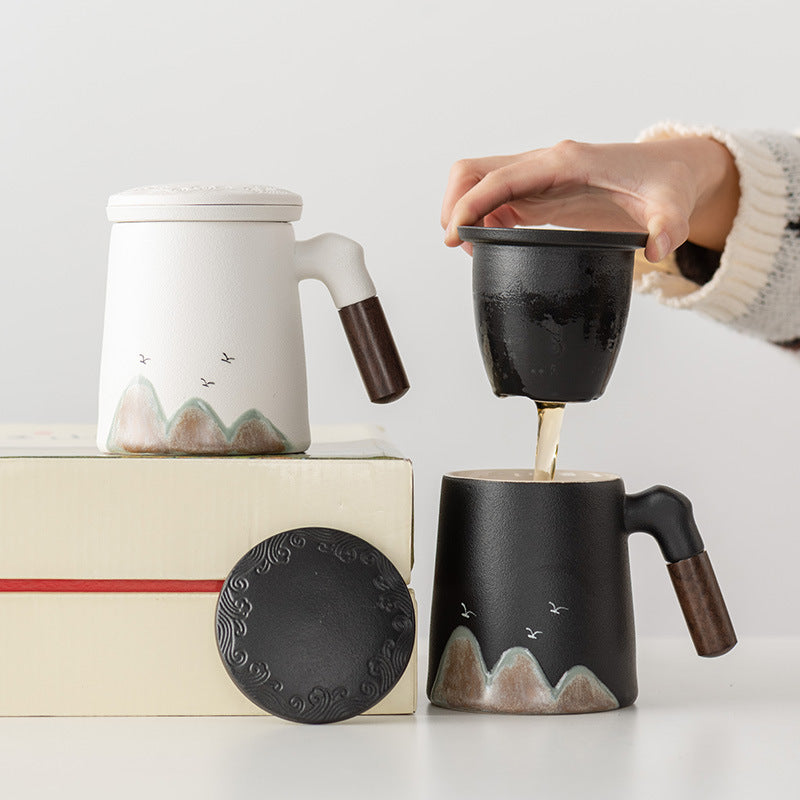 Thousands of Miles of China Ceramic Filter Liner Water Cup China-Chic Office Cup Gift Box Business Enterprise Mug with Cover Gift