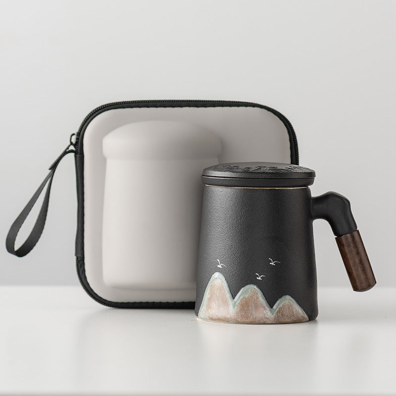 Thousands of Miles of China Ceramic Filter Liner Water Cup China-Chic Office Cup Gift Box Business Enterprise Mug with Cover Gift