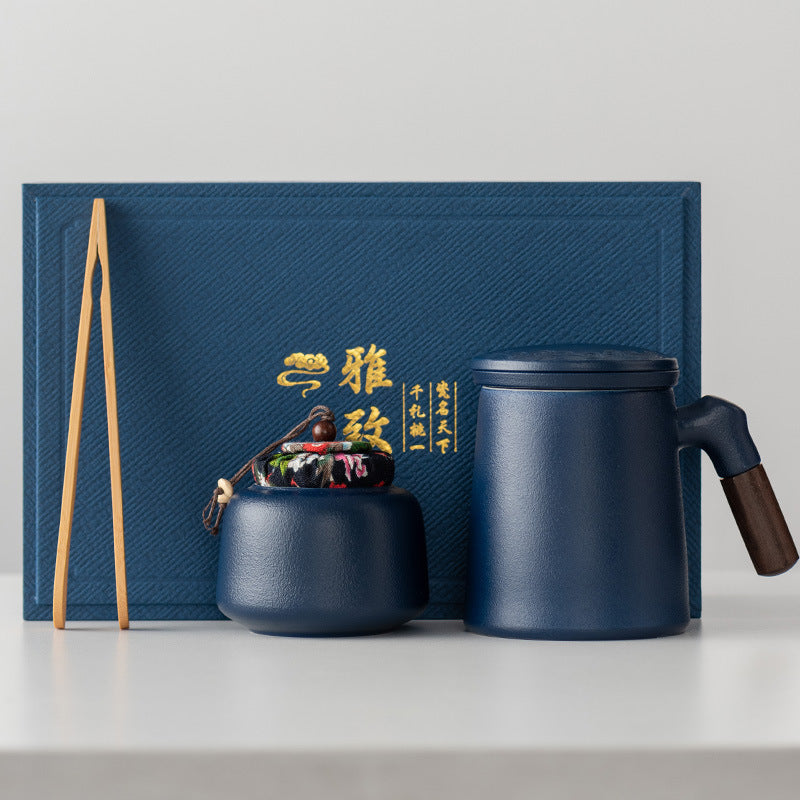 Thousands of Miles of China Ceramic Filter Liner Water Cup China-Chic Office Cup Gift Box Business Enterprise Mug with Cover Gift