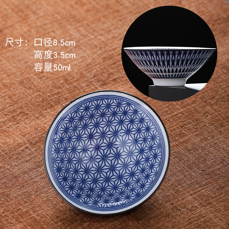 Blue and white hat cup ceramic kung fu small teacup office household single cup master cup tea cup tea set tea cup tea bowl