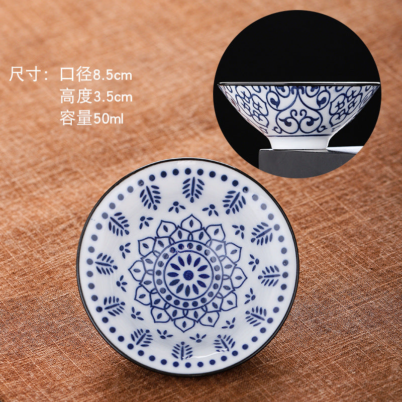 Blue and white hat cup ceramic kung fu small teacup office household single cup master cup tea cup tea set tea cup tea bowl