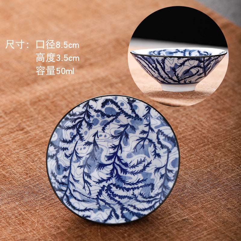 Blue and white hat cup ceramic kung fu small teacup office household single cup master cup tea cup tea set tea cup tea bowl