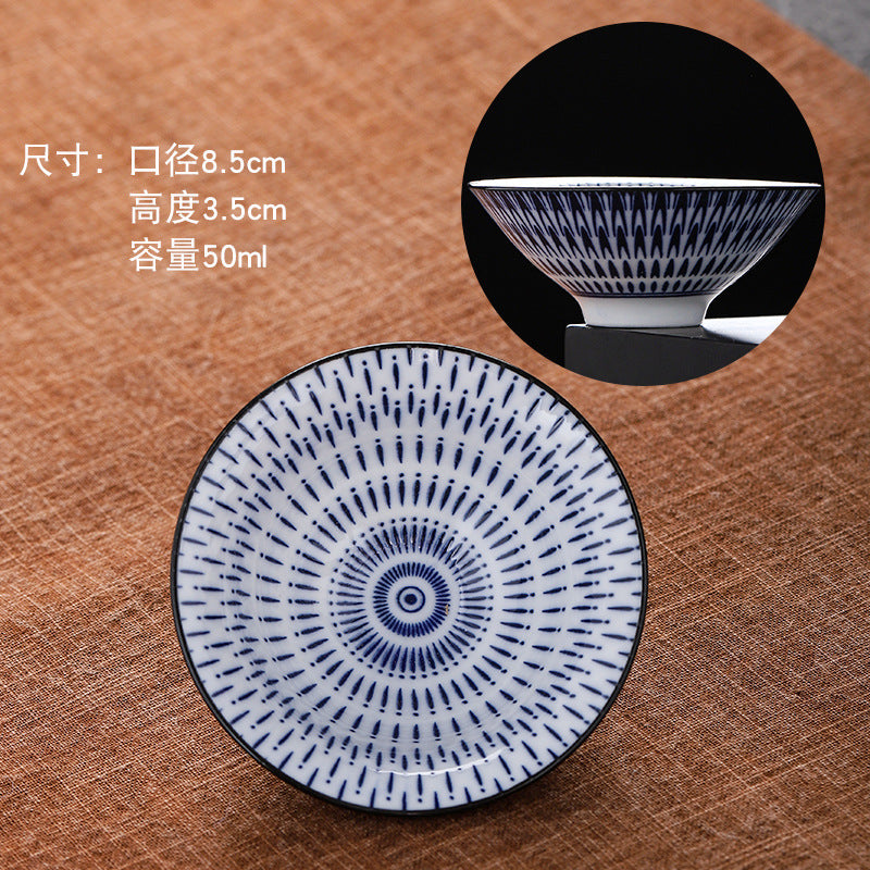Blue and white hat cup ceramic kung fu small teacup office household single cup master cup tea cup tea set tea cup tea bowl