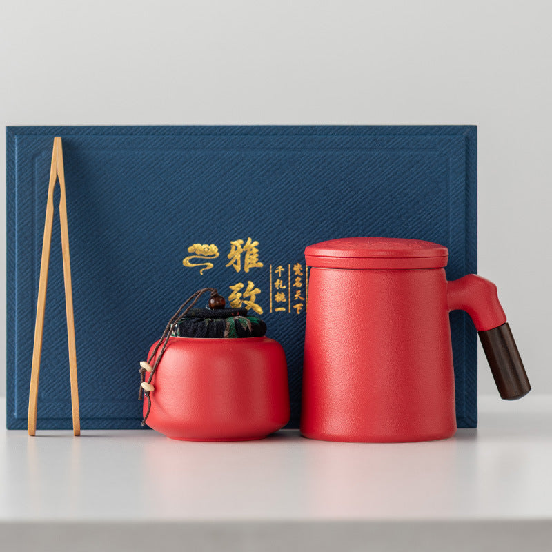 Thousands of Miles of China Ceramic Filter Liner Water Cup China-Chic Office Cup Gift Box Business Enterprise Mug with Cover Gift