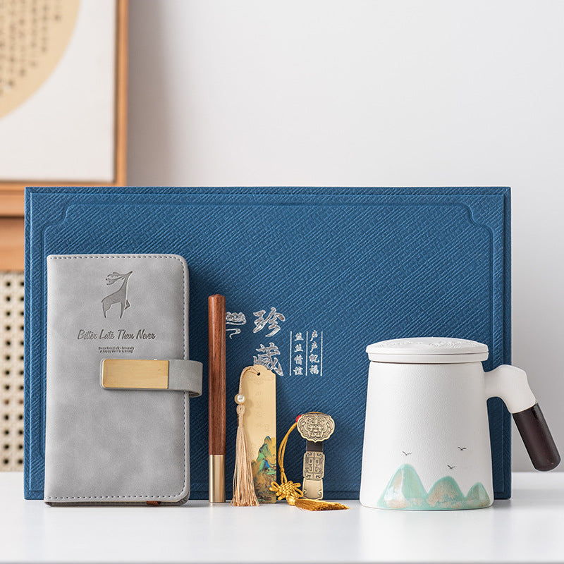 Thousands of Miles of China Ceramic Filter Liner Water Cup China-Chic Office Cup Gift Box Business Enterprise Mug with Cover Gift