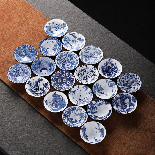 Blue and white hat cup ceramic kung fu small teacup office household single cup master cup tea cup tea set tea cup tea bowl